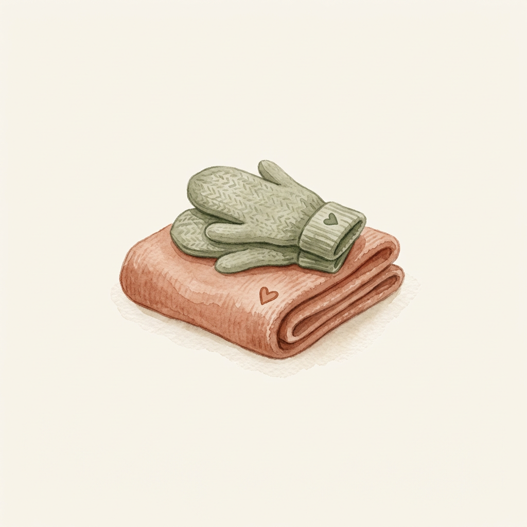 围巾与手套暖色插画，慈心关怀50加元善款支持